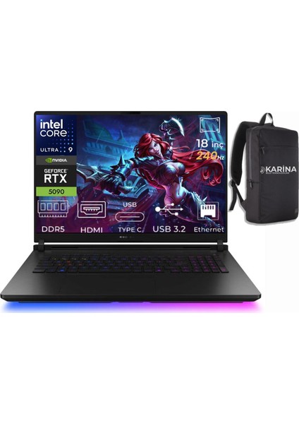 ROG Strix Scar 18 Ultra 9 275HX G835LX-SA153-K01 96GB 2TB+2TB RTX5090 24GB FreeDos 18" 240Hz WQXGA Gaming Laptop (OUTLET )