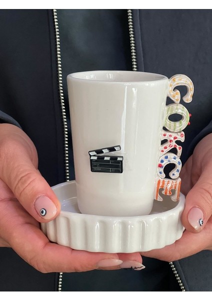 El Yapımı Isimli Sinema Figürlü Fincan