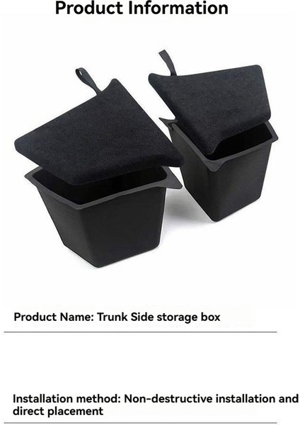 Bagaj Yan Depolama Kutusu Sol Kutular Düzenleyici Tepsisi Tesla Için Tiding Paket Araç Aksesuarları Model Y 21-24 (Yurt Dışından) modelleri