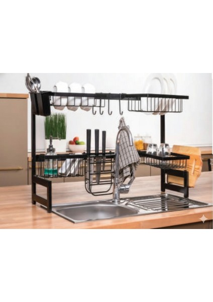 Evye Üstü Tabaklık Bardaklık Seti