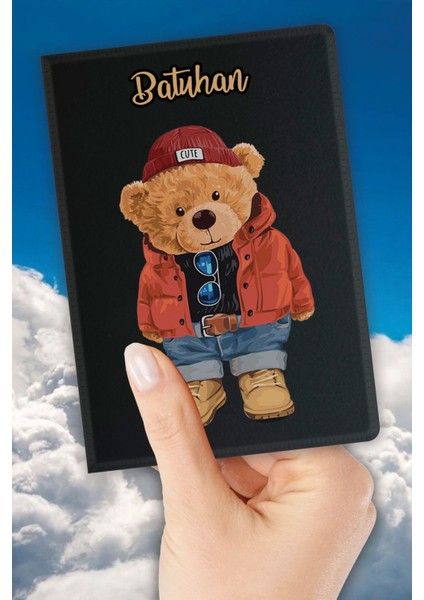 Isim Yazılı Pasaport Kılıfı Desenli Pasaport Kabı Kişiye Özel - Teddy Bear