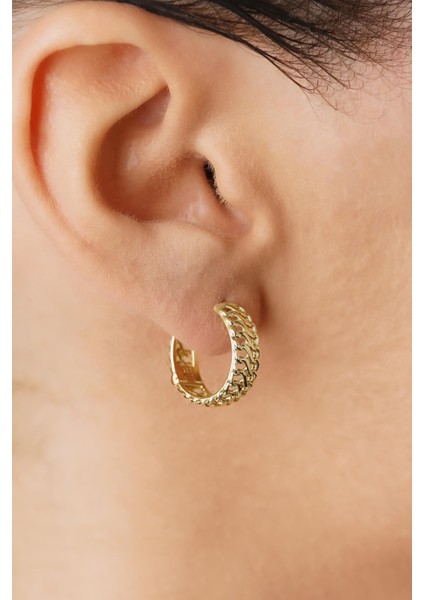 14 Ayar Altın Otto Halka Küpe modelleri