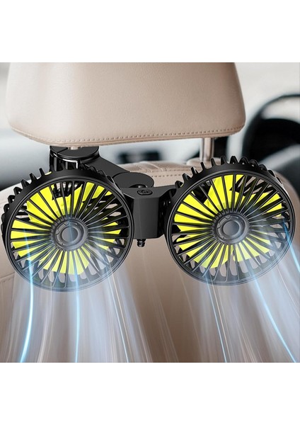 USB Araba Soğutma Fanları Arka Sandık Çift Head Araba Fanları Için 3 Hız 3 Hız 360 ° Döner Araç Arka Kapı Döküm Fanları (Yurt Dışından) fiyatları