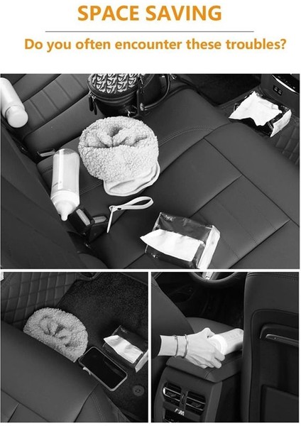 Araba Koltukları 2 Içecek Fincanı Cep Telefonu Tutucuları Kancalar ve Doku Kutusu Aksesuarları ile Arka Plan Düzenleyicisi - Turuncu (Yurt Dışından) fiyatları