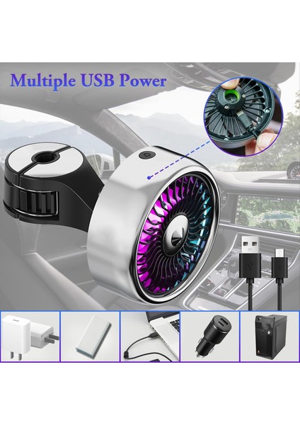 Araba Koltuk Fanı LED Renkli Işıklarla Arka Koltuklu Araba Soğutma Fanı Için Mini USB Araba Fanı Ayarlanabilir Klip Elektrik Fanı (Yurt Dışından) indirimleri