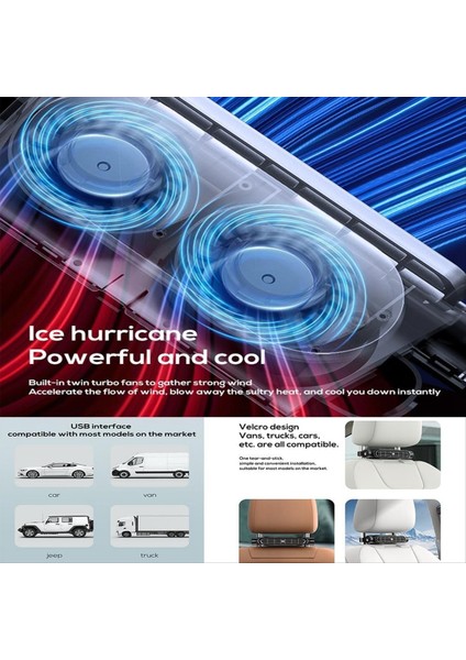 Arka Koltuk Yolcu Için Elektrikli Otomobil Fanları Taşınabilir Sabibat Arka Koltuk Fanı Suv White Için Üç Hızlı Düzenleme ile (Yurt Dışından) modelleri
