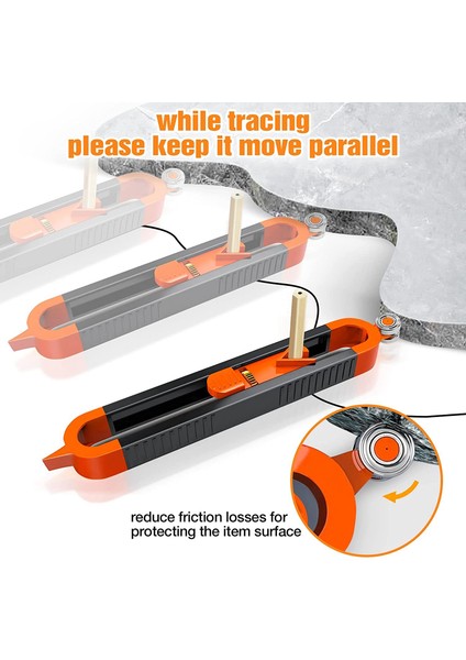 Kurşun Kalem Kilitli Kontur Ölçme Aleti - Ahşap Çizme Aleti 3 Kalemli Kenar Köşe Ölçme Profili Teksir Makinesi (Yurt Dışından) modelleri