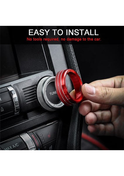 Orta Konsol Ses Far Topçası Dekoratif Yüzük Iç Düğme Halkası Ford Mustang Için Otomatik Aksesuarlar 15-20 Gümüş (Yurt Dışından) modelleri