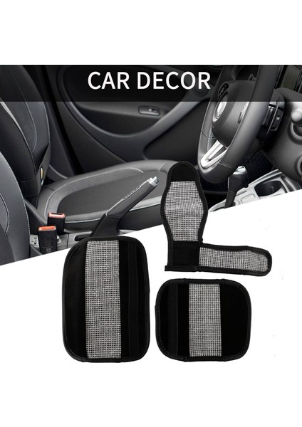 5 Paket Elmas Araba Aksesuarları Için Kadın Iç Bling Emniyet Kemeri Kapakları Bling Vites Vardiyası Kapağı El Freni Kapağı (Yurt Dışından) fiyatları