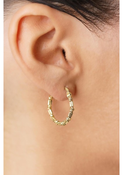 14 Ayar Altın Dorika Roller Halka Küpe