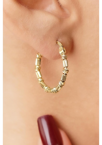 14 Ayar Altın Dorika Roller Halka Küpe modelleri