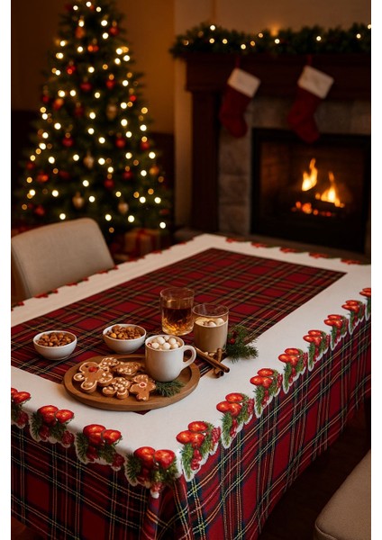 Yeniyıl Özel Tasarım Yılbaşı Temalı Masa Örtüsü (150X220CM) fiyatları