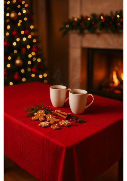 Yeniyıl Özel Tasarım Yılbaşı Temalı Leke Tutmaz Masa Örtüsü (150X220CM) modelleri