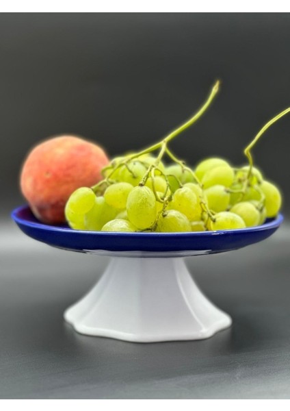 Rengarenk Lacivert Ayaklı Meyvelik Sunum Kasesi Kek Standı Çap 21CM Yükseklik 10 cm fiyatları