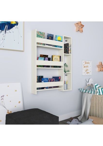Montessori Kitaplık – Minimalist, 3 Raflı Çocuk Kitaplığı (Beyaz) fiyatları