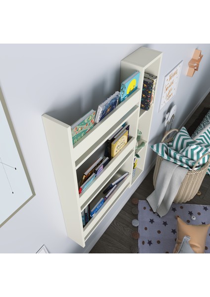 Montessori Kitaplık – Minimalist, 3 Raflı Çocuk Kitaplığı (Beyaz) modelleri