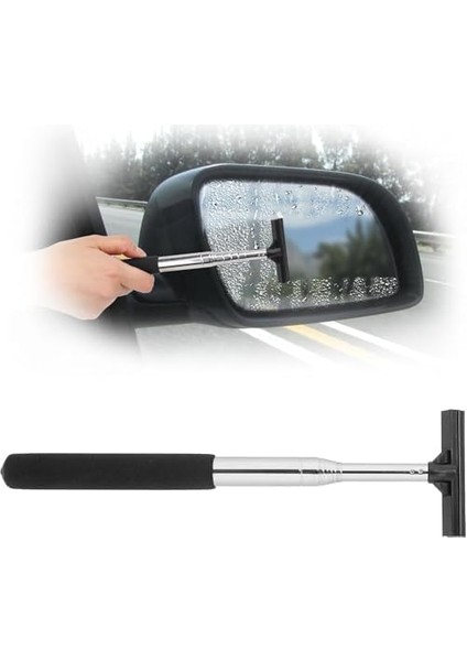 Teleskopik Mini Cam Çekeceği – 98 cm Uzayabilir Cam ve Ayna Temizleyici, Araç, Ev, Akvaryum ve Duş Camları Için Uygun Silecek, Asorti Renk