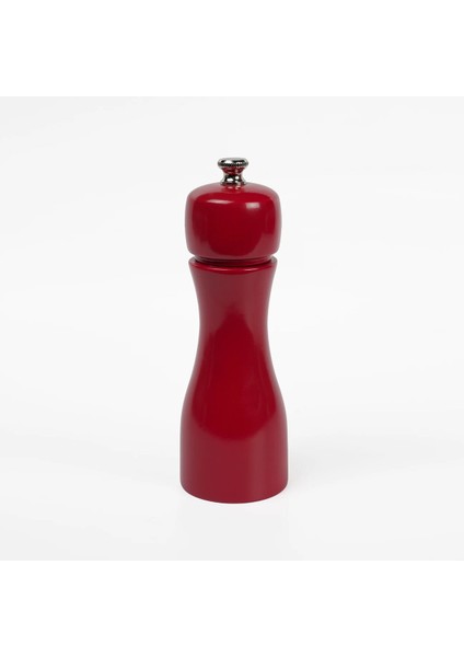 Koyu Kırmızı Ahşap Tuz ve Karabiber El Değirmeni Öğütücü Grinder 1 Adet 15 cm