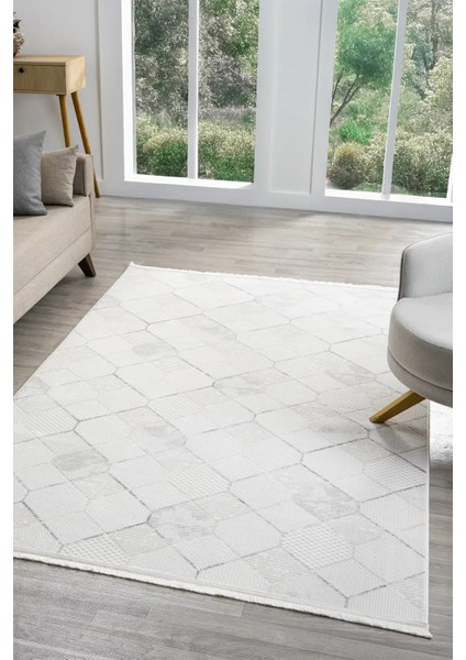 Seyran Halı Sahra 15501 Gri Akrilik Pamuk Taban Modern Salon Koridor Halısı Yolluk fiyatları