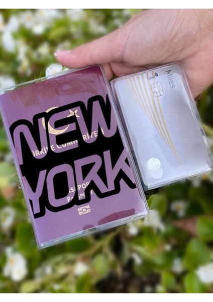 New York Desenli Universal Şeffaf Pasaport Kılıfı Model Tüm Ülke Pasaportlarına Uygun
