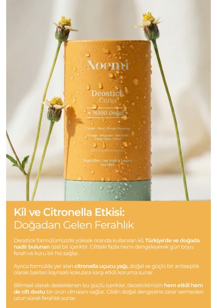 Kozmetik %100 Doğal Deo Stick / Roll On Nemlendirici Etkili - 20 ml - Citrus fırsatları