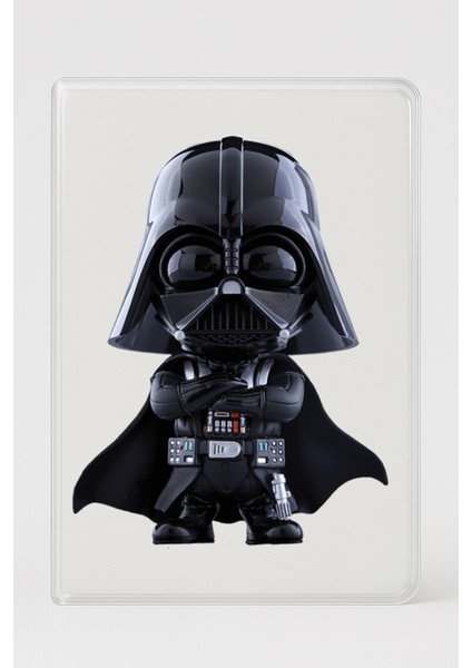 Şeffaf Pasaport Kılıfı Kalın Mikron Kart Bölmeli Desenli Pasaport Kabı - Anakin