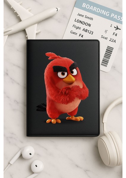 Tüm Ülke Pasaportları Için Siyah Vinleks Deri Pasaport Kılıfı Kabı Angry