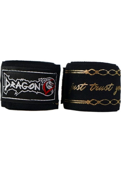 83831 Just Trust Yourself Gold Logolu 3,5 Metre Bandaj Boks Bandajı