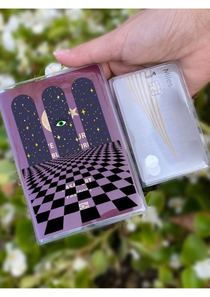 Retro Poster Desenli Universal Şeffaf Pasaport Kılıfı Model Tüm Ülke Pasaportlarına Uygun