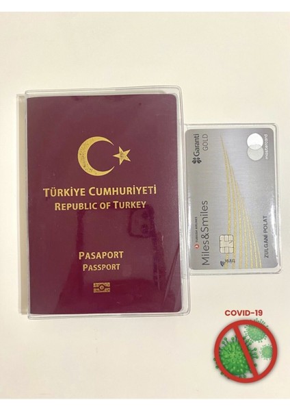 Retro Poster Desenli Universal Şeffaf Pasaport Kılıfı Model Tüm Ülke Pasaportlarına Uygun