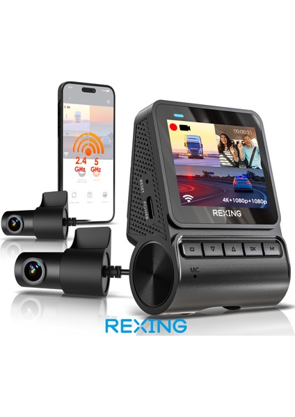 Rh2 3 Kameralı (4K+1080P+1080P) Wifi Araç Kamerası + 64GB Sd Kart fiyatları