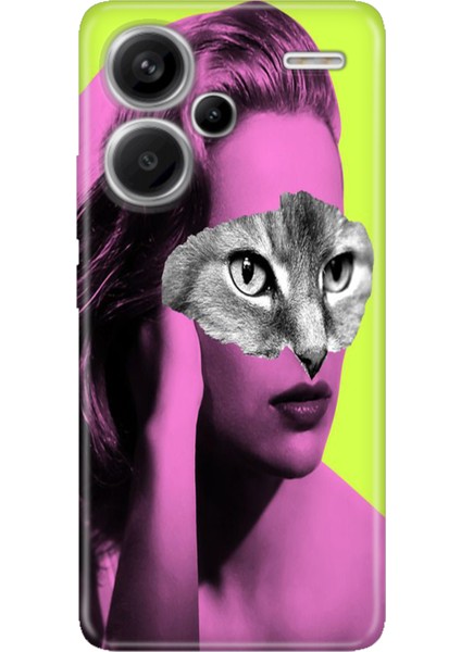 Xiaomi Redmi Note 13 Pro Plus 5g Kılıf Desenli Baskılı Tpu Rubber Kapak Cat Face