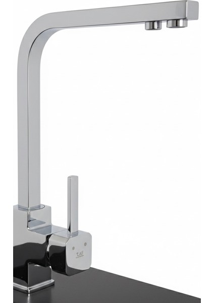 KROM Kare Lux Arıtma Çıkışlı 3 Yollu Mutfak Eviye Bataryası modelleri