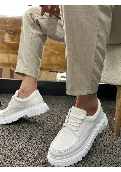 Kb-X6 Kuback Beyaz Cilt Günlük Erkek Ayakkabı