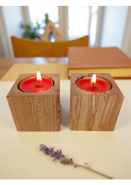 Ahşap Doğal Dekoratif Mumluk Şamdan 2'li Silindir Takım fiyatları