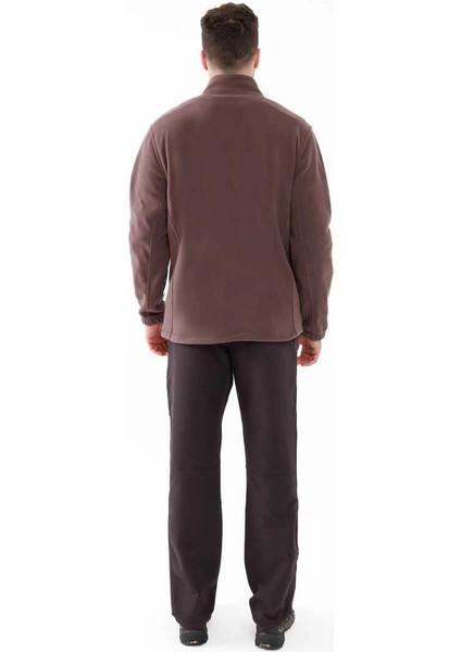 Saka Tam Fermuarlu Erkek Polar Sweatshirt Mürdüm modelleri