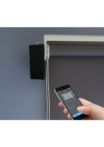 Akıllı Stor Perde Motoru RV500, Zaman Ayarlı, Siyah Renk, Wi-Fi, Sesle Kontrol, Tuya Uyumlu