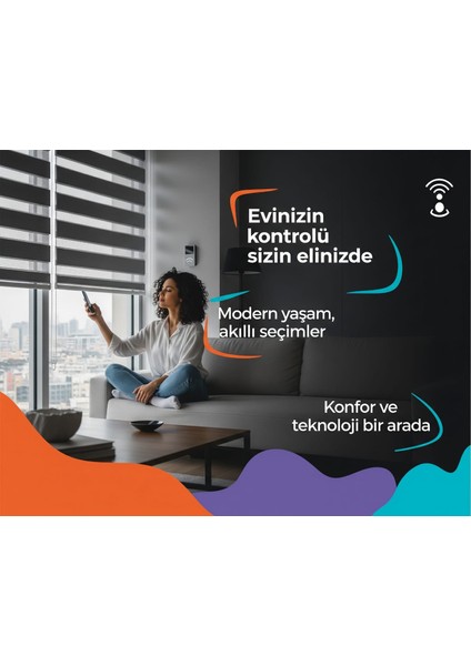 Akıllı Stor Perde Motoru RV500, Zaman Ayarlı, Siyah Renk, Wi-Fi, Sesle Kontrol, Tuya Uyumlu indirimleri