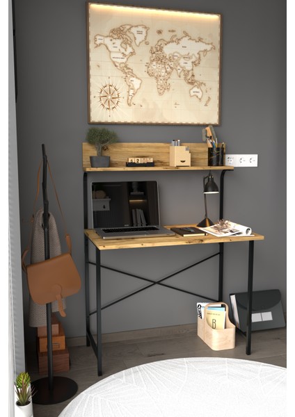 Parla Üstten Raflı Dekoratif Çalışma Masası 50X90 cm