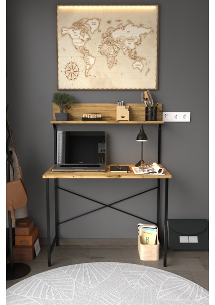 Parla Üstten Raflı Dekoratif Çalışma Masası 50X90 cm modelleri