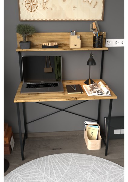 Parla Üstten Raflı Dekoratif Çalışma Masası 50X90 cm fırsatları