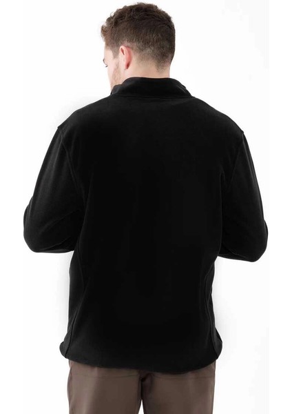 Saka Tam Fermuarlı Erkek Polar Sweatshirt Siyah modelleri