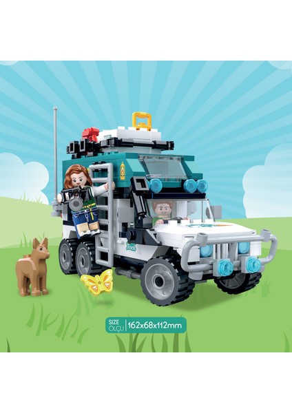 Eğitici Bloklar Işıklı Mavi Karavan 298 Parça Yapı Seti