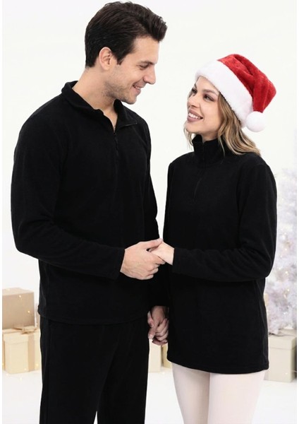 Unisex Yarım Fermuar Standart Fit Dik Yaka Soğuk Geçirmez Basic Polar Sweat modelleri