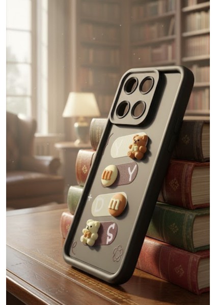 Realme 11 Uyumlu Kılıf Siyah Renk Ayıcık Figürlü 3D Kamera Korumalı Darbe Emici Yumuşak Silikon Kapak fiyatları