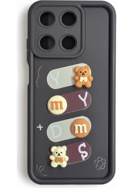 Realme 11 Uyumlu Kılıf Siyah Renk Ayıcık Figürlü 3D Kamera Korumalı Darbe Emici Yumuşak Silikon Kapak fırsatları