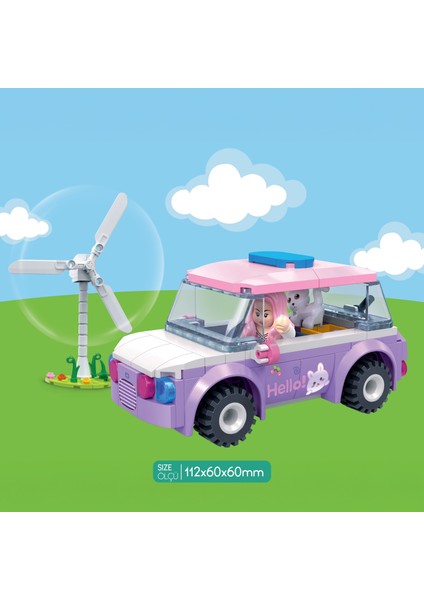 Eğitici Bloklar Kız Arabası 136 Parça Yapı Seti