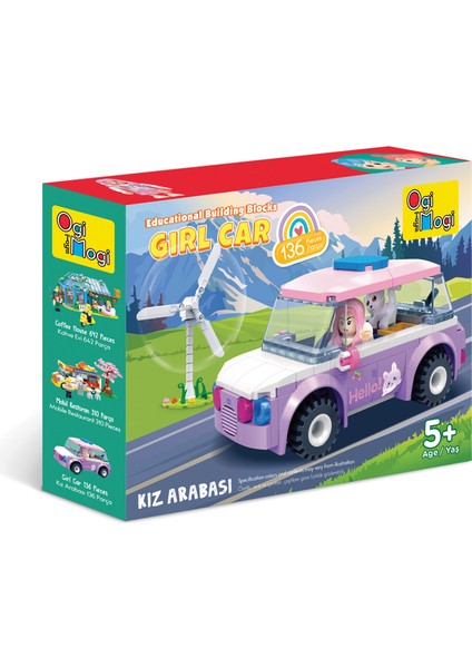 Eğitici Bloklar Kız Arabası 136 Parça Yapı Seti modelleri