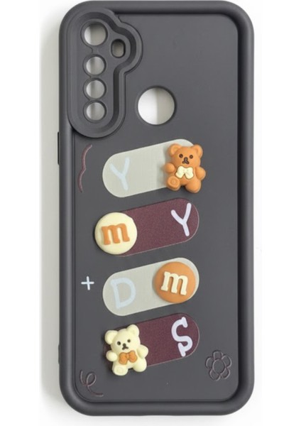 Realme 5 Uyumlu Kılıf Siyah Renk Ayıcık Figürlü 3D Kamera Korumalı Darbe Emici Yumuşak Silikon Kapak fırsatları