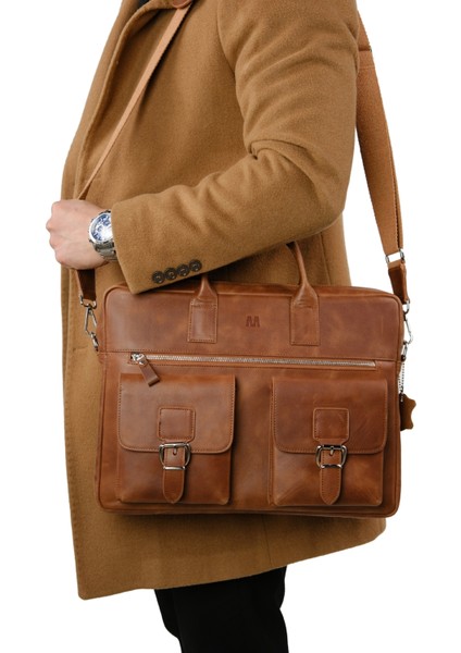 Hakiki Deri Laptop El Çantası | Loreen 2230 - Tiguan Taba fiyatları